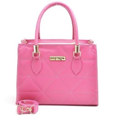 Imagem de Bolsa Feminina Média Shopbag Bordada Dubai 2025, Pink