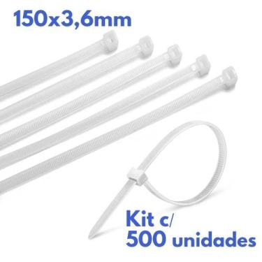 Imagem de Abraçadeira Em Nylon 3,6x150mm 500un Branco - MOBLIK