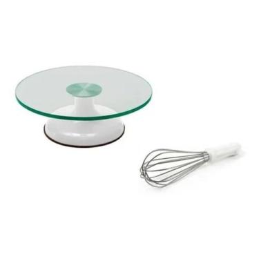 Imagem de Bailarina Giratória Vidro P/ Decorar Bolos + Batedor De Bolo - Chicky 