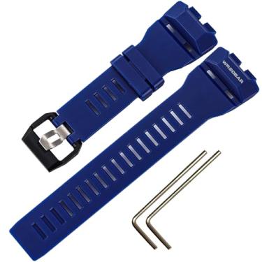 Imagem de Pulseira de substituição de silicone macio para Casio GBD-100 masculina, acessórios de relógio, Azul, average size
