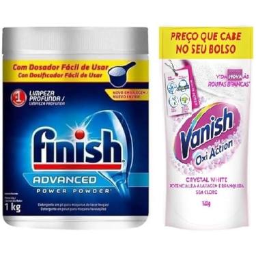 Imagem de Lava Louças 1Kg, Finish + Vanish white pó 120g