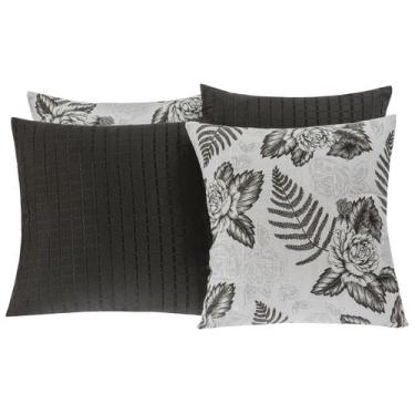 Imagem de Kit Almofada Decor 45X45cm 4 peças texturizado com enchimento Estampa 