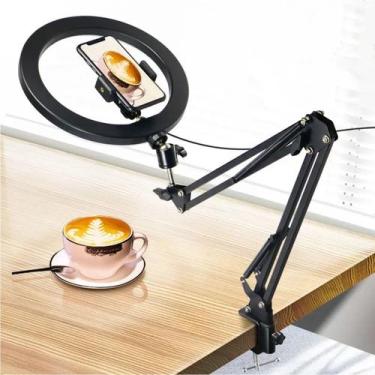 Imagem de Iluminador Led Rig Light 26 Cm Para Mesa Hing Light Ringligh Cor Da Es