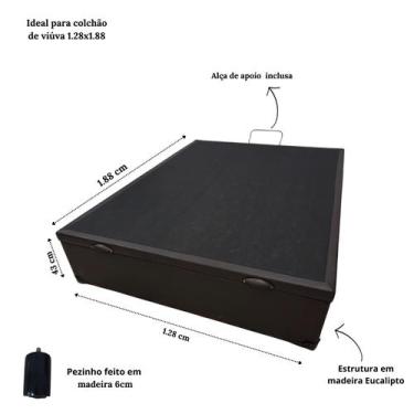 Imagem de Box Bau casal 1,38 x 1,88 material sintético Marrom - So1clique