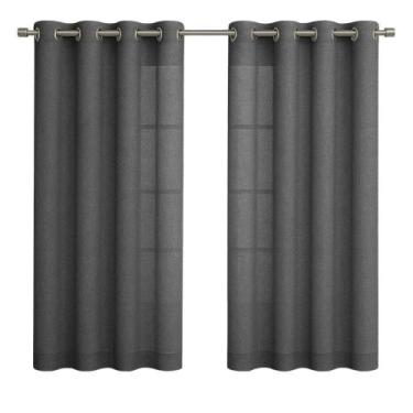 Imagem de Cortina Rústica De Linho Para Sala 3,00m x 1,60m Toque Natural Texturi