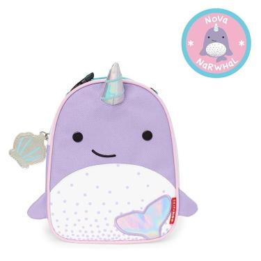 Imagem de Lancheira Térmica Skip Hop Zoo Com Zíper Baleia Narval Lilás