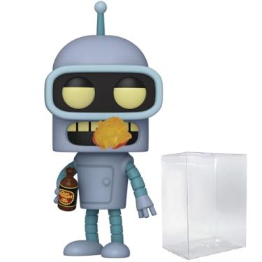 Imagem de POP TV: Futurama - Bender (brilha no escuro) Boneco de vinil exclusivo Funko da série especial (incluído com caixa protetora compatível), multicolorido, 9,5 cm