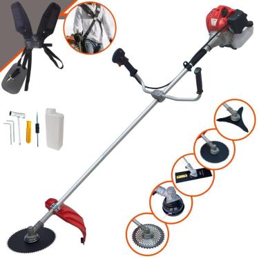 Imagem de Máquina de Cortar Grama À Gasolina Anmax CG430PTB 43cc 2HP 9.000rpm Roçadeira Profissional Completa Multifuncional Com 5 Opções de Cortes