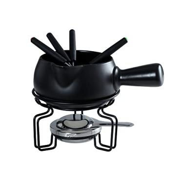 Imagem de Aparelho de fondue Queijo 07 pecas em ceramica P15xL23xA19cm cor preta