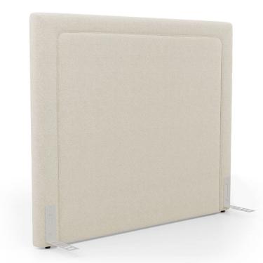 Imagem de Cabeceira Cama Box King Size Alba 195cm com Frame Bouclé Bege - Desk Design