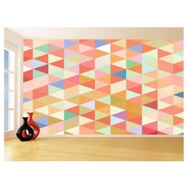 Imagem de Papel De Parede Geométrico Triângulos Abstrato 3,5M Gmt71 - Você Decor