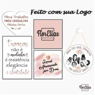 Imagem de Placa Decorativa 05unid Placas Tranças/Cabelereira/Salão Beleza/Estúdi