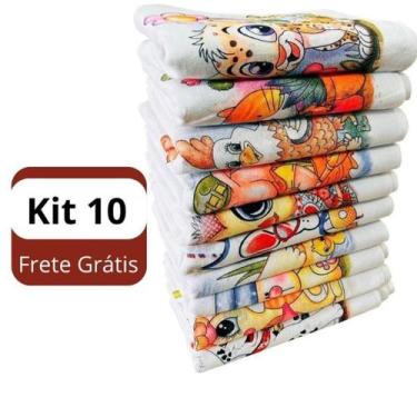 Imagem de Pano De Prato Estampado Bainha Kit Com 10 Peças 100% algodão - oem, 10