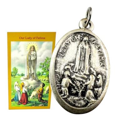 Imagem de Westmon Works Medalha de Nossa Senhora de Fátima em metal italiano com cartão de oração sagrada, Small, Metal, Sem Pedra Preciosa