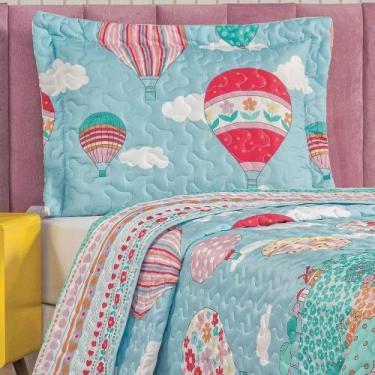 Imagem de Colcha Solteiro Bouti Kids Dupla Face Estampado 2 Peças Balão - BIA EN