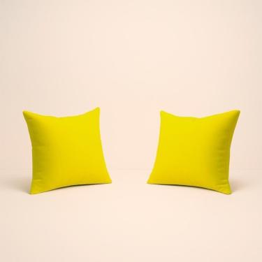 Imagem de Kit 2 Almofadas 42cm Fofinhas Suede Sala Ou Quarto Balaqui Amarelo