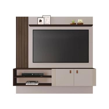 Imagem de Painel para TV até 65 Polegadas Preciso JCM Móveis Off/Café Soft