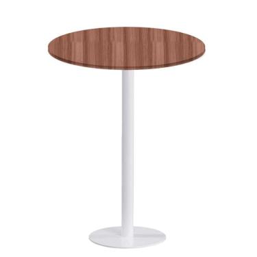 Imagem de Mesa Pisa Beta Bistrô Fratini 107,50cm (a) Disco Redondo Branco Tampo Mdp Redondo Walnut 60cm (l)