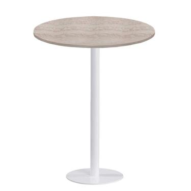 Imagem de Mesa Pisa Beta Bistrô Fratini 107,50cm (a) Disco Redondo Branco Tampo Mdp Redondo Castanheira 70cm