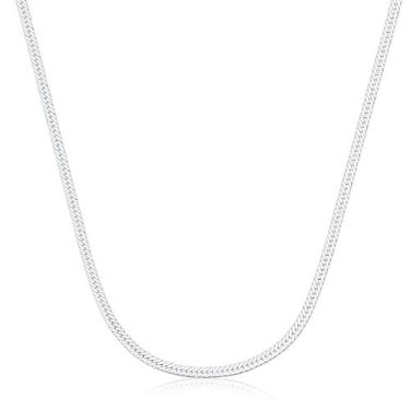 Imagem de Colar De Prata 925 Feminino Gargantilha Laminado 45cm - DR Joias