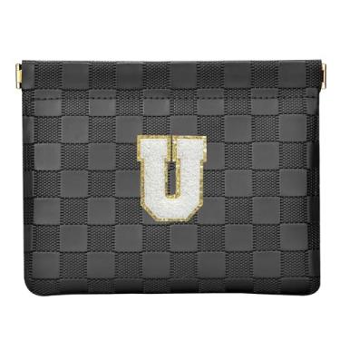 Imagem de HIGH FIT Bolsa de cosméticos de couro para bolsa, bolsa de maquiagem inicial organizador de acessórios cosméticos para batom, Preto, U