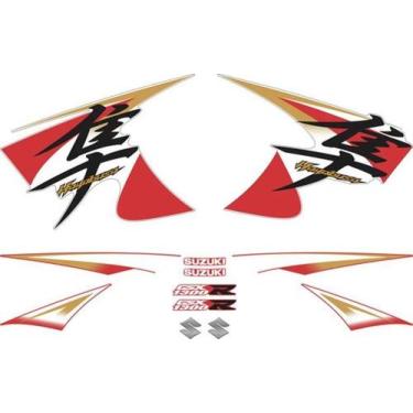 Imagem de Kit Adesivo Suzuki Gsxr 1300 Hayabusa 2014 Vermelha E Branca - Spts
