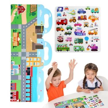 Imagem de Rrlihjgu Livro de Adesivos para Crianças - Brinquedos Educativos de Viagem para Aprendizagem na Primeira Infância,Livro De Autocolantes Portátil E Reutilizável Para Desenvolvimento De Habilidades