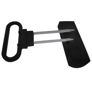 Imagem de Saca-Rolhas Dupla Pinça Abridor de Vinho Lâmina Aço Inox Sommelier Ideal para Garrafas Antigas Vinho Rolha de Cortiça Rolha Intacta CTK MAIS (Preto)