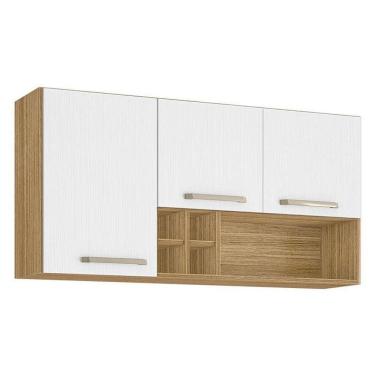 Imagem de Armário Aéreo Ametista 3 Portas E 4 Garrafas 120 Cm Freijó Supremo - Kits Paraná