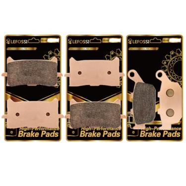 Imagem de LE LEFOSSI Pastilhas de freio sinterizadas de alto desempenho compatíveis com Honda 2019-2023 CB 650 R CBR 650 R 2019-2023 X-ADV 750 2017-2024 Resistência ao calor de longa duração em condições de