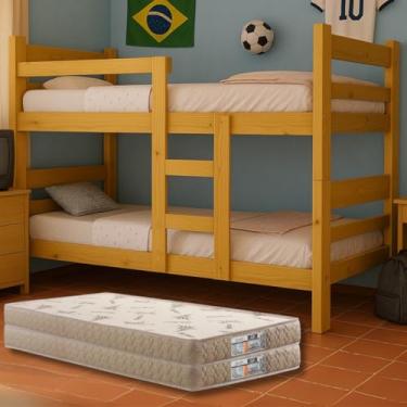 Imagem de Beliche Madeira Maciça Resistência e Segurança com Colchões D33