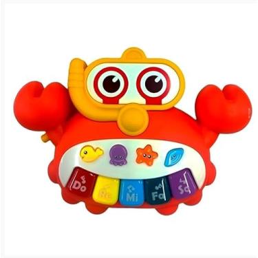 Imagem de Brinquedo Musical Interativo para Bebê Caranguejo Piano Infantil com Luzes e Sons – Estimula Coordenação Motora, Sensorial e Criatividade – A partir de 6 Meses