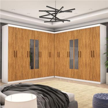 Imagem de Closet Casal Duplo Rubi Premium 16 Portas com Espelho 8 Gavetas Carioca Móveis