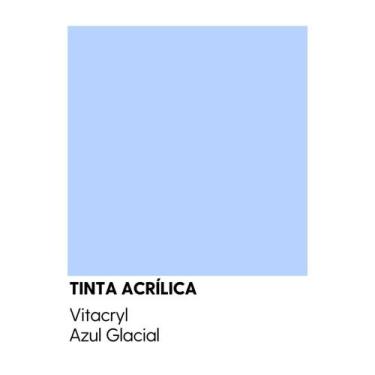 Imagem de Tinta Emborrachada Acetinada Azuis - Vitacryl, Azul Glacial, 3,6 lts