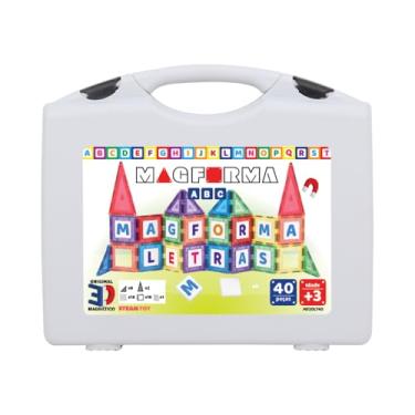 Imagem de Blocos Magnéticos Magforma ABC 40 Peças Brinquedo magnético educativo