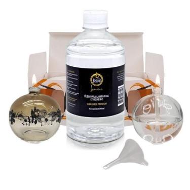 Imagem de Lamparina Bola + Lamparina Sensações+500Ml Fluido Puro+Funil - Velas b