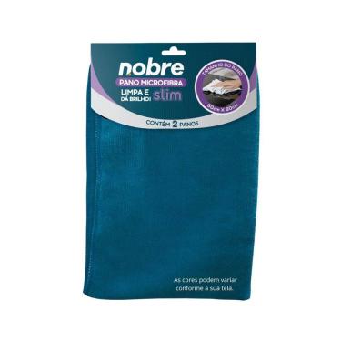 Imagem de Pano De Microfibra 60X80Cm  Pct C/2 Un  Azul Slim - Nobre