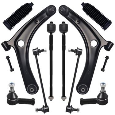 Imagem de AUQDD Kit de extremidade frontal de 10 peças adequado para 2008-17 Mi-tsubishi Lancer (sem Evo), 07-20 Outlander, 2 braços de controle inferiores com junta esférica, 2 barra oscilante, 4 extremidade