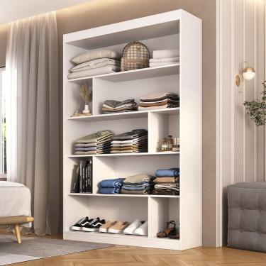 Imagem de Estante para Quarto Livreiro Elowen Espresso Móveis Branco
