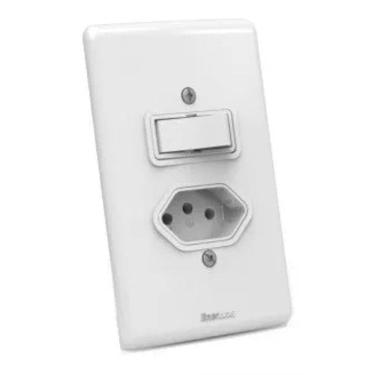 Imagem de Interruptor 1 Tecla + Tomada 10A Enerbras -