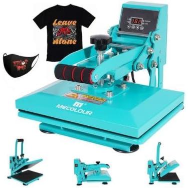 Imagem de Prensa Térmica Plana 23x30cm Sublimação Transfer sublimação máquina de prensagem para camiseta chapéu (NOVO azul 220v)