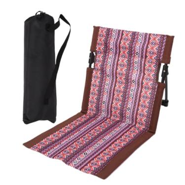 Imagem de Ioensy Espreguiçadeira de praia ao ar livre, acessórios de esteira de praia dobrável, almofada leve, assento de chão para churrasco, estádio de pesca, Lado Marrom