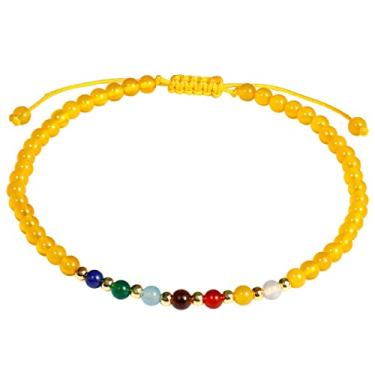 Imagem de Jewever Pulseiras de tornozelo com 7 chacras para mulheres, cristais de cura para os pés, pedra vulcânica, difusor de óleos essenciais de pedra de preocupação, equilíbrio de energia, meditação, presente de ioga, Pedra, Ametista