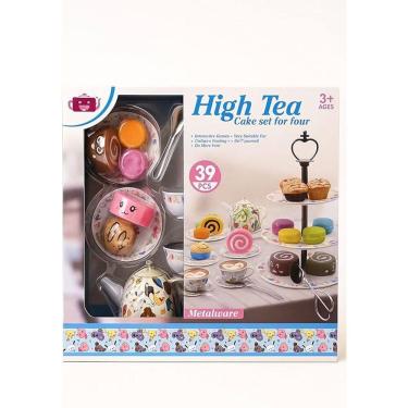 Imagem de Kit de Chá Infantil com 39 Peças - Jogo de Chá com Doces e Bule Estampado