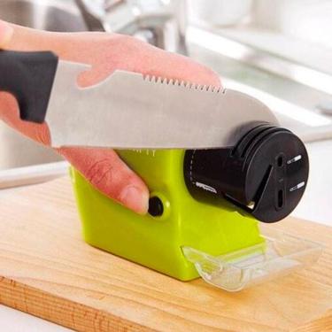 Imagem de Amolador Elétrico Portátil Afia Facas Cozinha Tesouras E