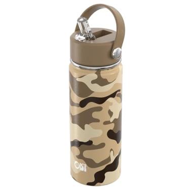 Imagem de OISIZ Garrafa de água infantil de 510 g com tampa de palha, garrafa de água isolada a vácuo, garrafas de aço inoxidável 316 para crianças para escola, copos de água à prova de vazamento, livre de BPA