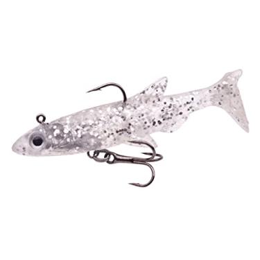 Imagem de ZZTWER 1 isca macia pequena cauda T 50 mm 3,5 g Jig Head Silicone Swimbaits artificial biônica isca de pesca para pique de robalo Shad