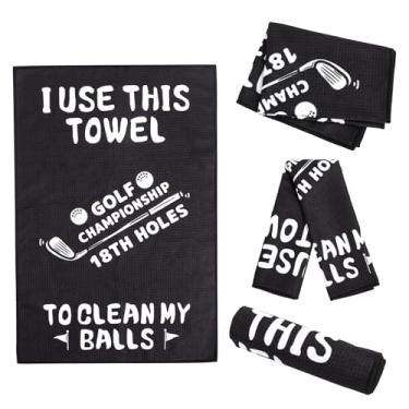 Imagem de Acessórios de golfe toalha presentes para homens, toalhas de golfe para sacos de golfe pano de limpeza de microfibra com clipe para bolas e tacos, presentes para Natal, aniversário, dia dos pais