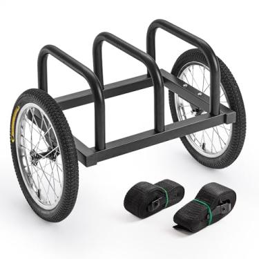 Imagem de Morohope Carrinho de transporte duplo SUP com rodas de 40,6 cm, transportador/carrinho para 2 pranchas de stand up paddle e pranchas de surf, preto