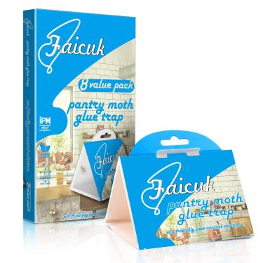 Imagem de Faicuk Armadilhas para traças Pantry com atrativo de feromônios para casa, cozinha e despensa, inodoro, sem inseticidas e não tóxico (pacote com 8)